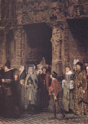 Alma-Tadema, Sir Lawrence Leaving Church in the Fifteenth Century (mk23) china oil painting image